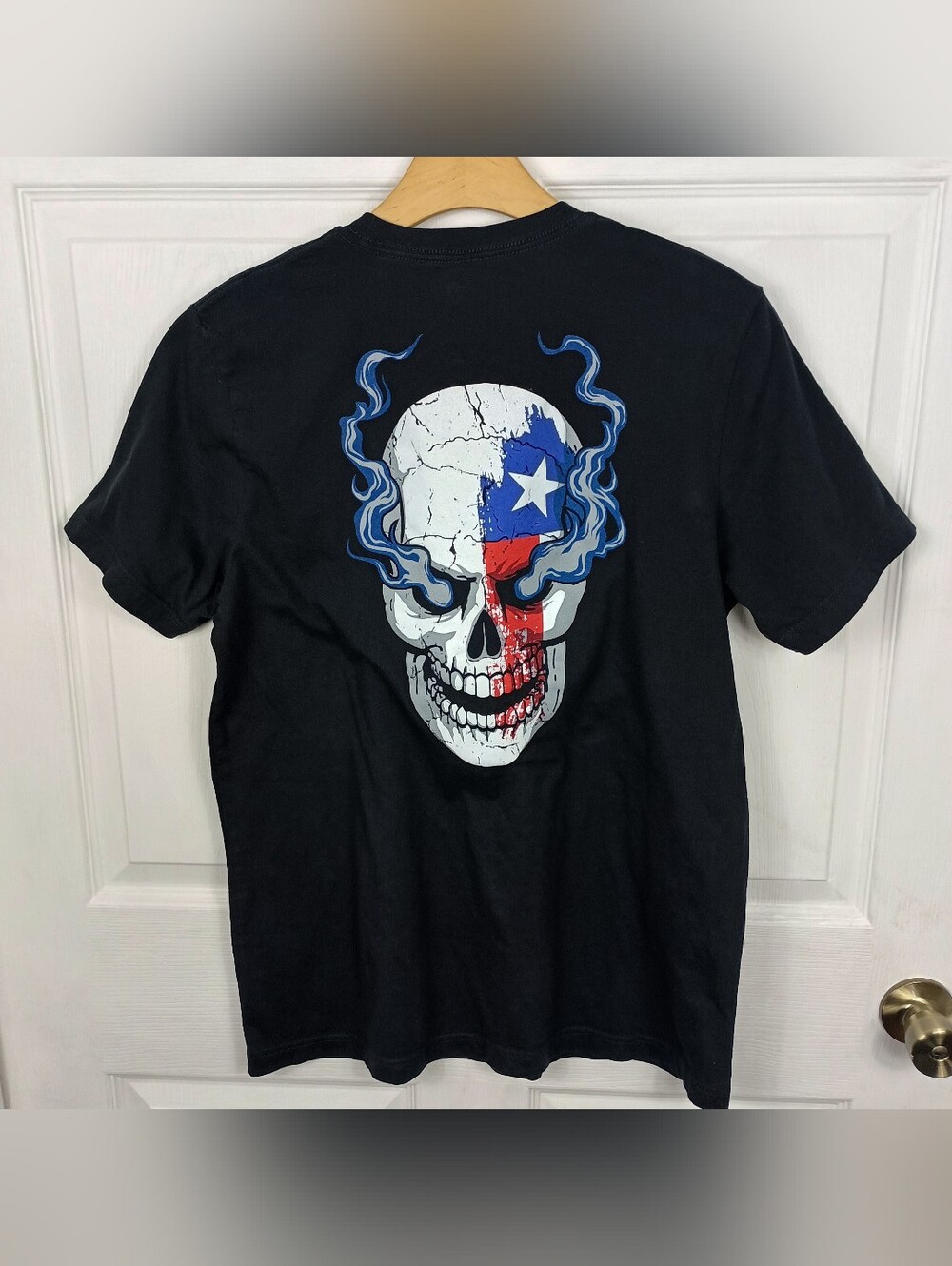 WWE Stone Cold Steve Austin T Shirt Mens Large Black Texas Flag Skull Graphic